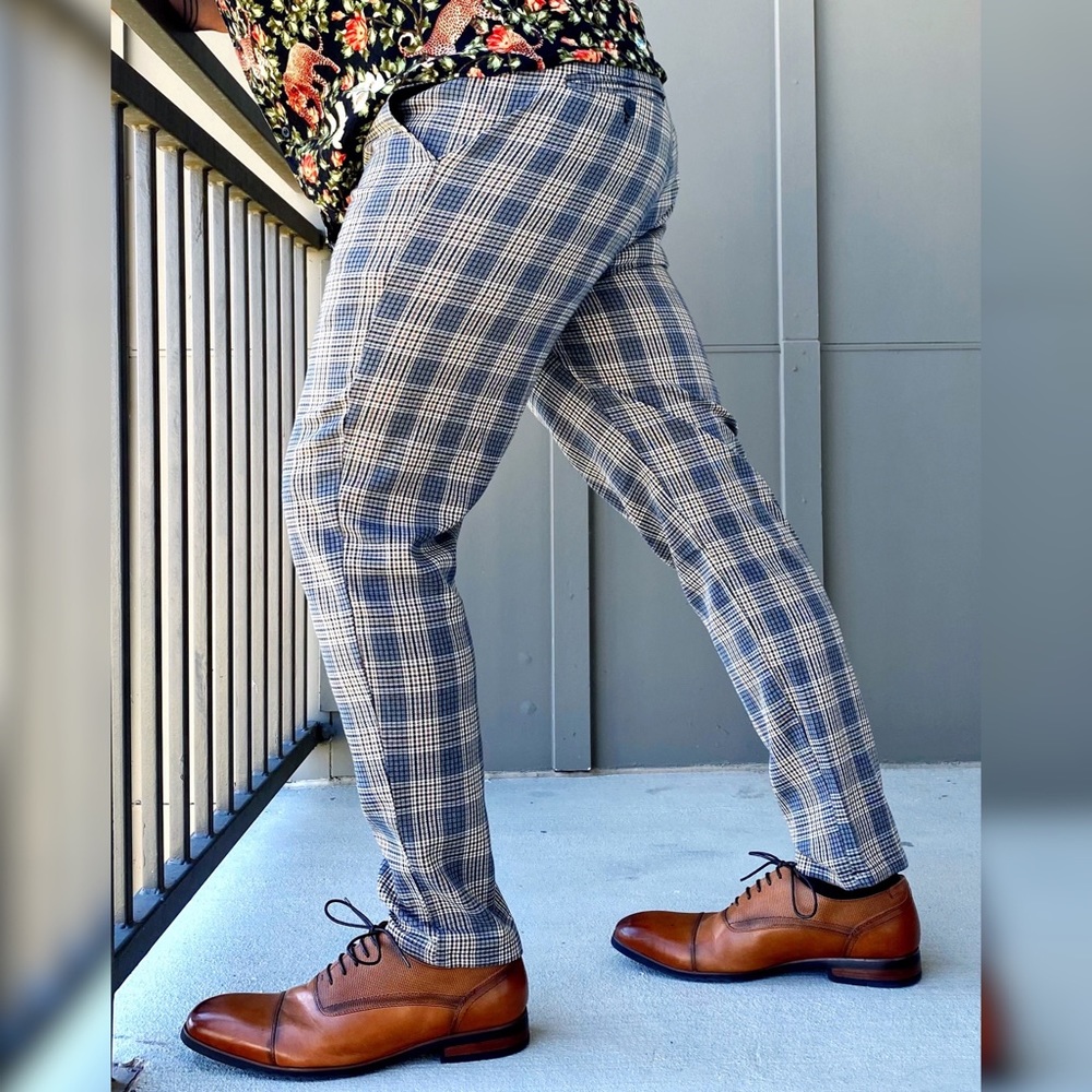 Brown, Black & Cream Plaid Pants